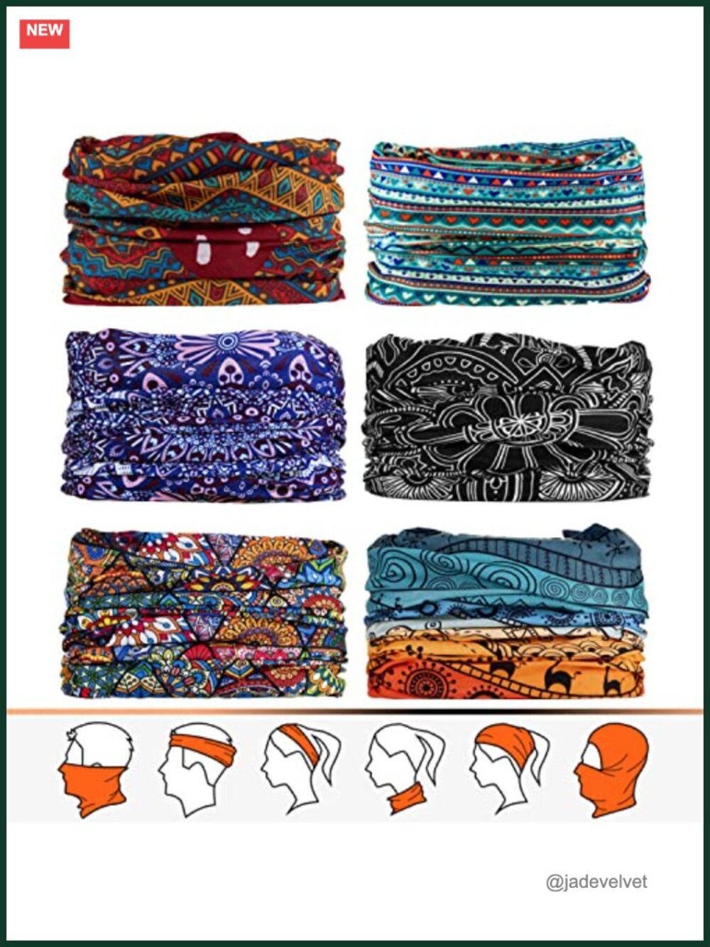 Multifunctional Stretchable Microfiber Neck Gaiter Headwrap